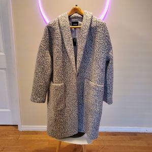 Express oversized marbled gray wool blend coat NWT